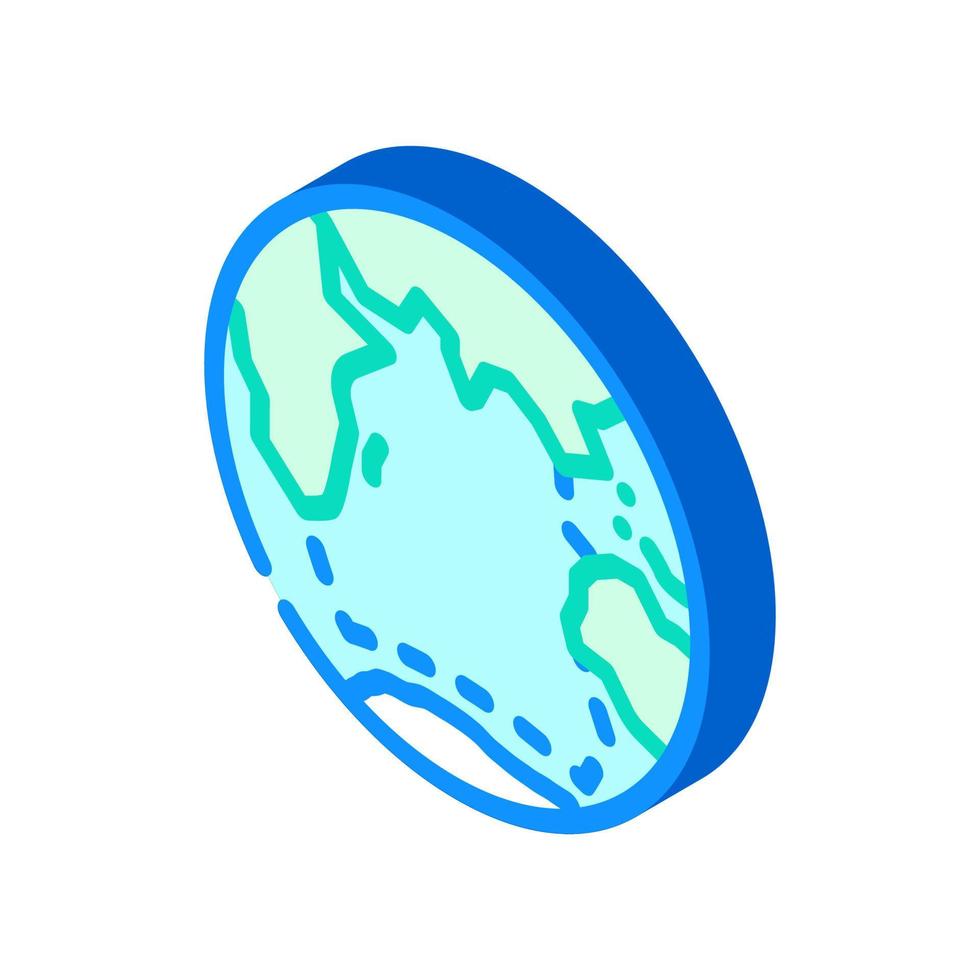 indian ocean map isometric icon vector illustration
