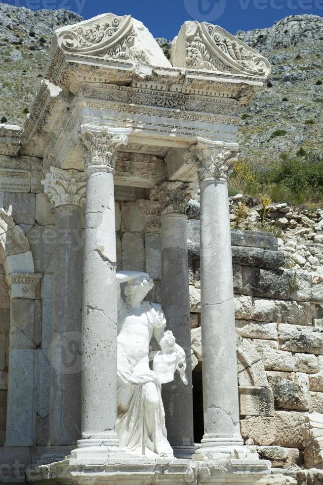 Sagalassos Fountain Columns And A Statue photo