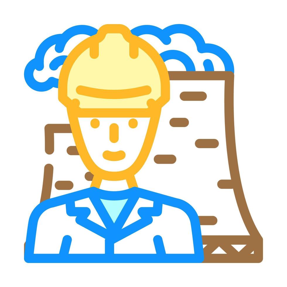 nuclear engineer worker color icon vector illustration