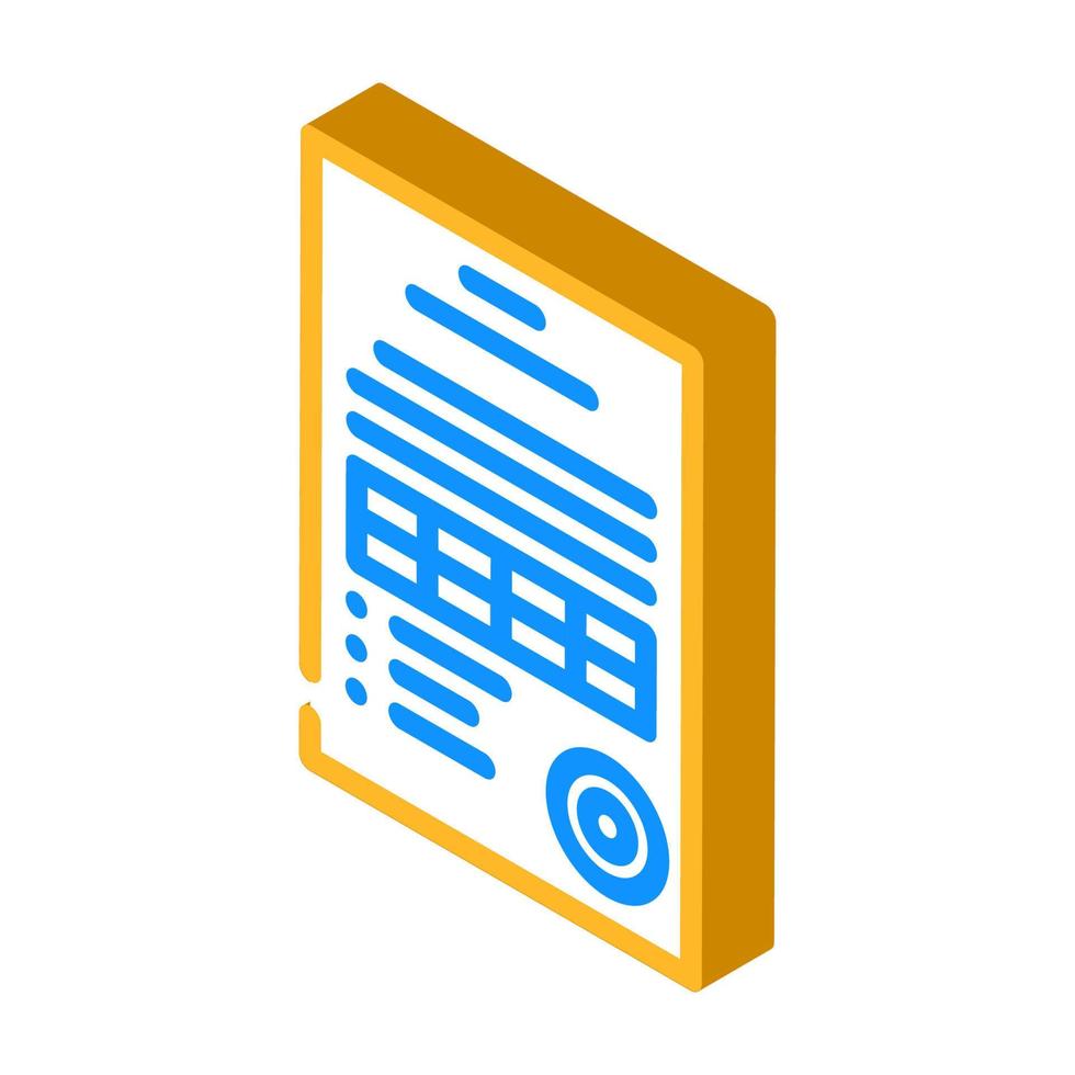 report paper document isometric icon vector illustration