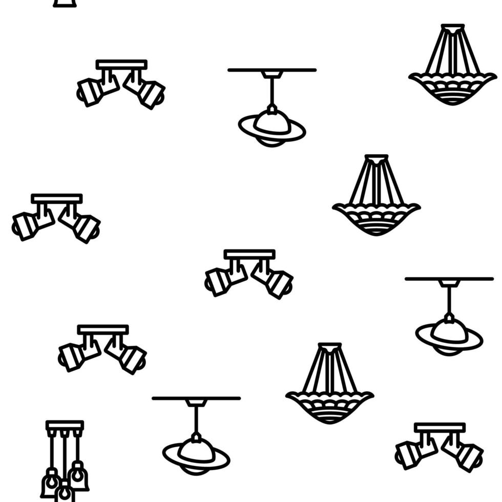 lamp ceiling light interior home vector seamless pattern