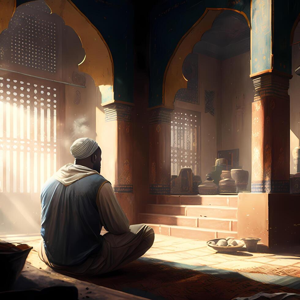 Moslem Prayer At Mosque. photo