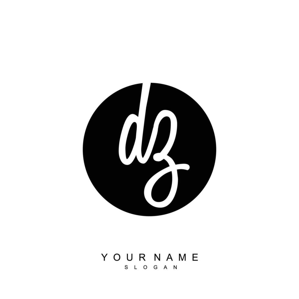 Initial DZ Monogram with Grunge Template Design vector