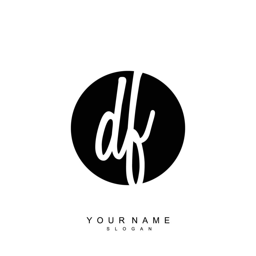 Initial DF Monogram with Grunge Template Design vector