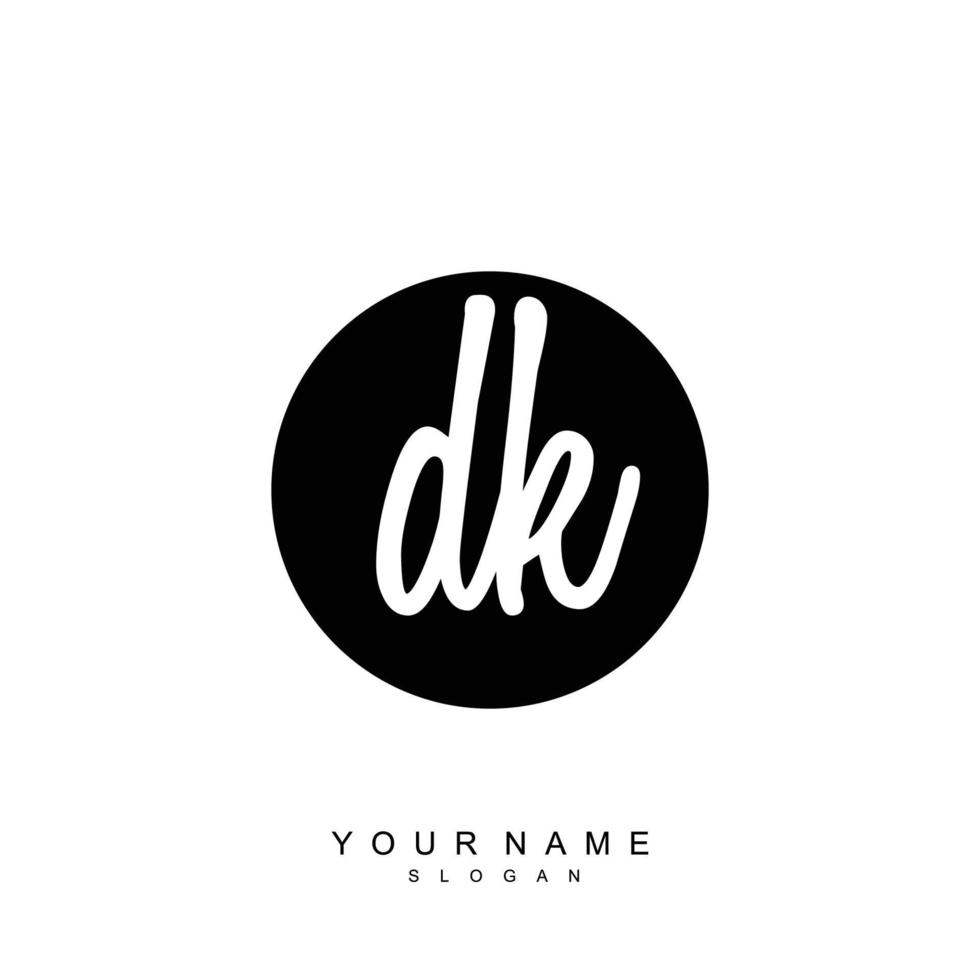 Initial DK Monogram with Grunge Template Design vector