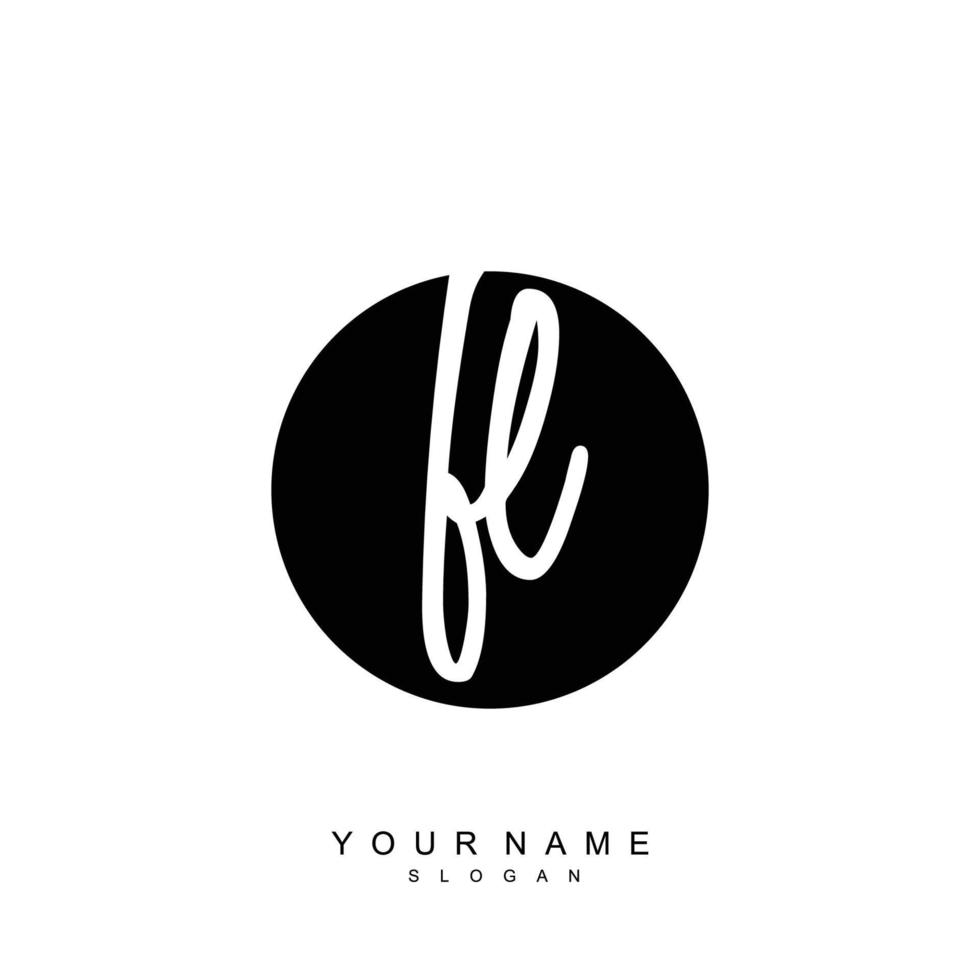 Initial FL Monogram with Grunge Template Design vector