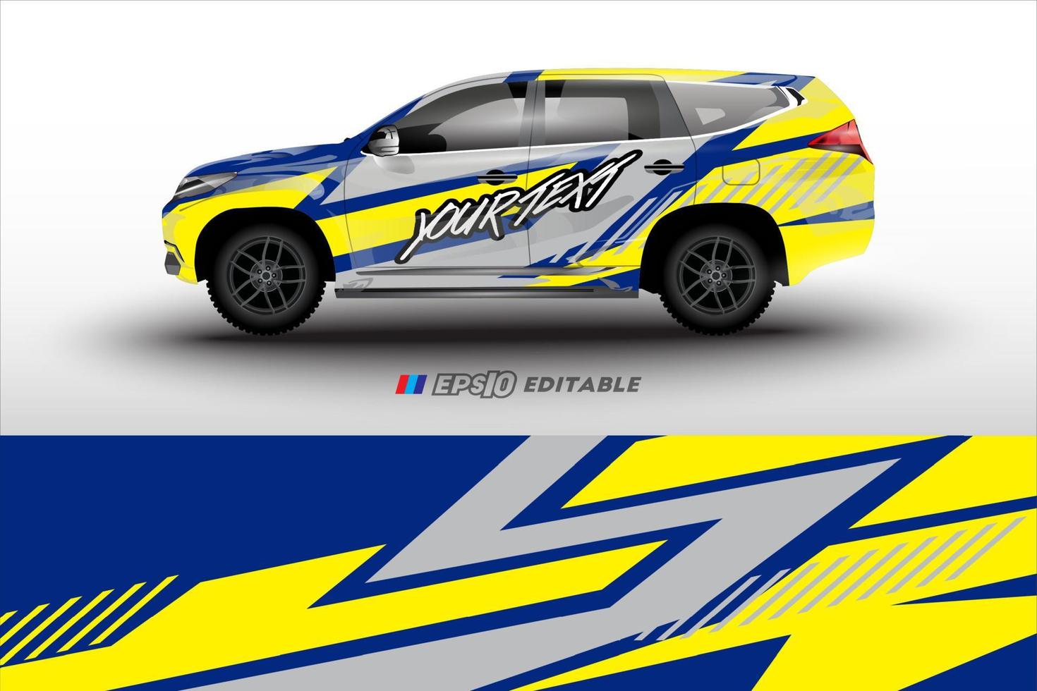 racing car wrap design for vehicle vinyl stickers and automotive company sticker livery vector