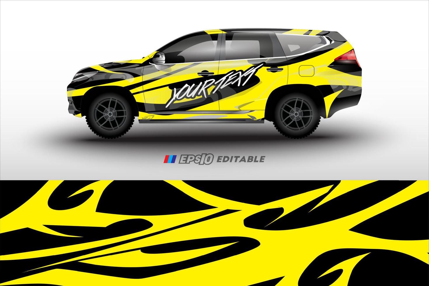 racing car wrap design for vehicle vinyl stickers and automotive company sticker livery vector