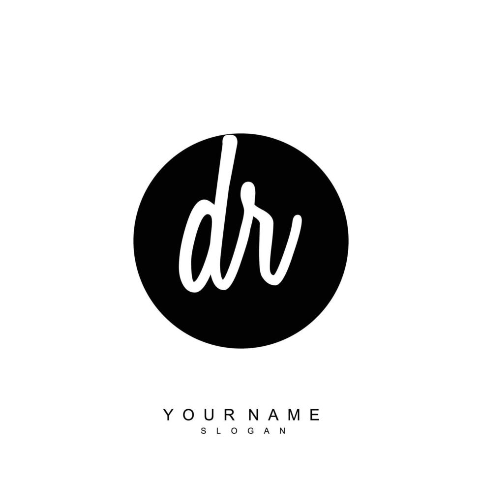 Initial DR Monogram with Grunge Template Design vector