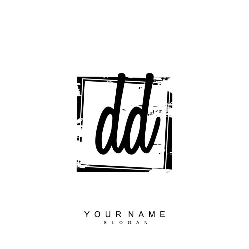 Initial DD Monogram with Grunge Template Design vector