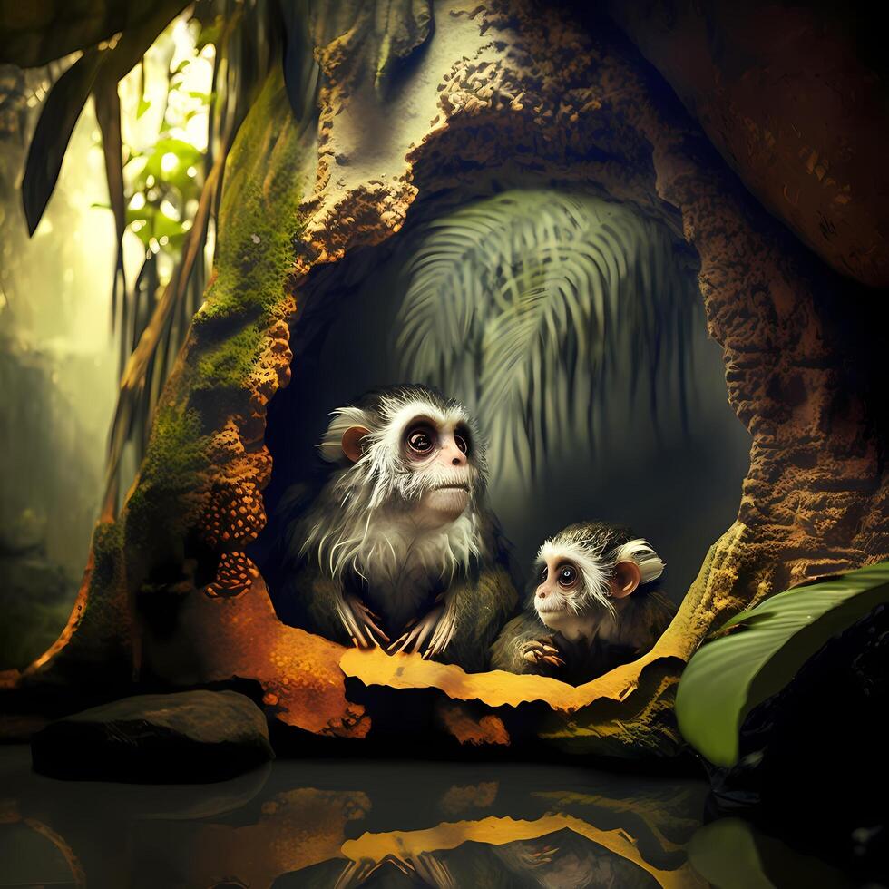 Marmoset Monkey Habitats. photo