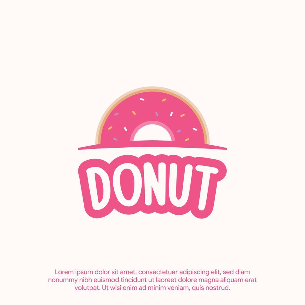 elegant simple donut logo template vector