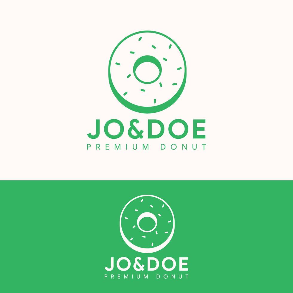 elegant simple donut logo template vector