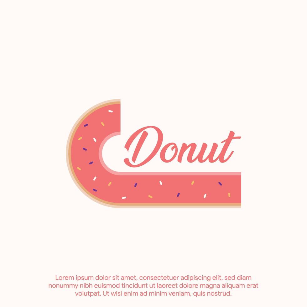 elegant simple donut logo template vector