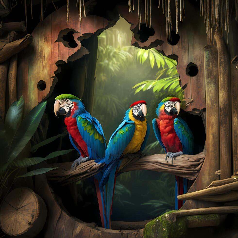 Macaw. AI Generated photo