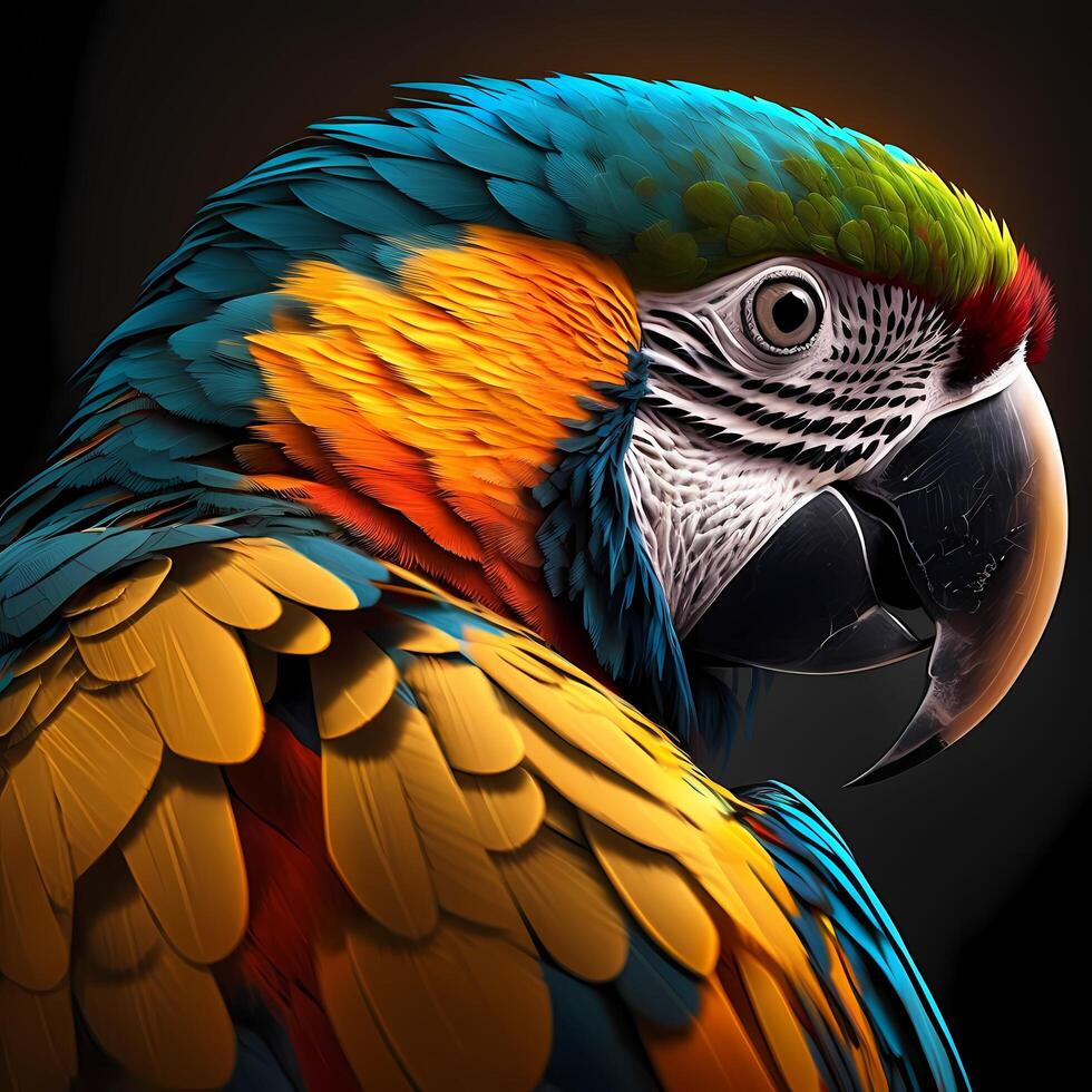 Macaw. AI Generated photo