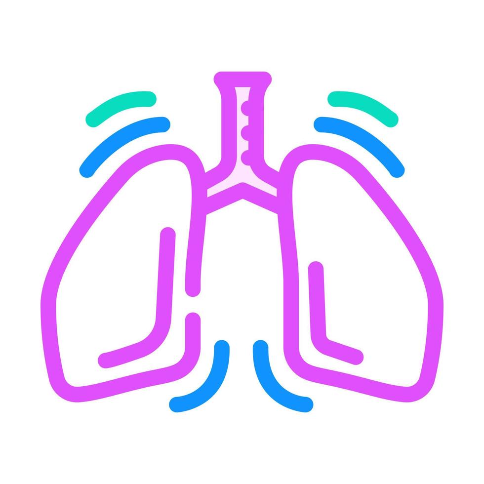 deep breathing practice headache treatment color icon vector illustration