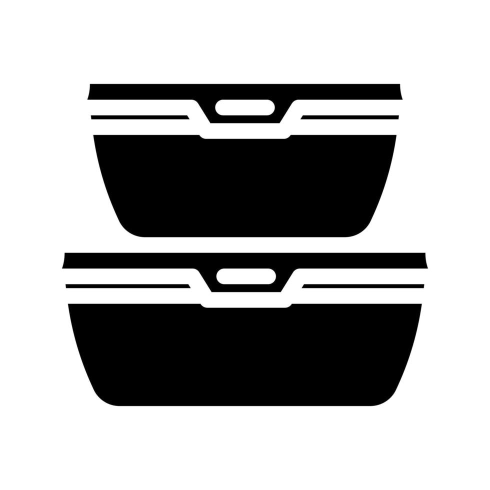 storage bowls kitchen cookware glyph icon vector illustration
