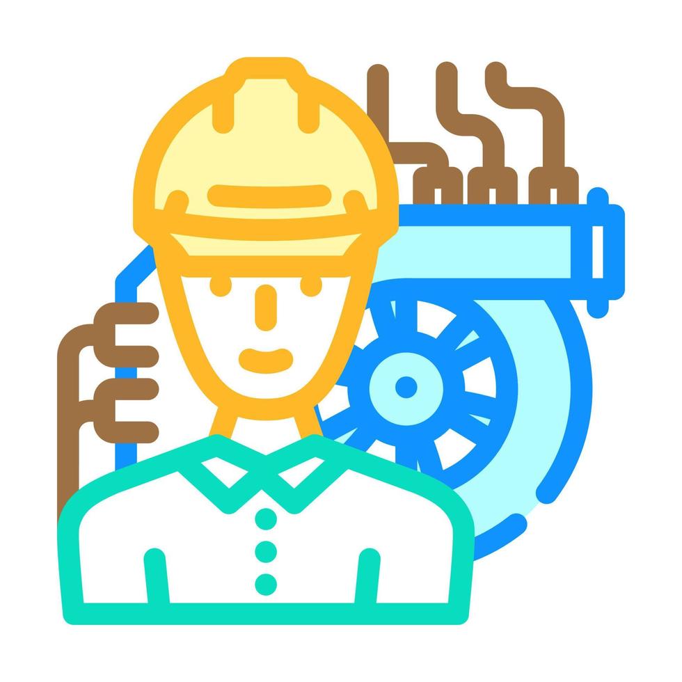industrial mecánico reparar trabajador color icono vector ilustración