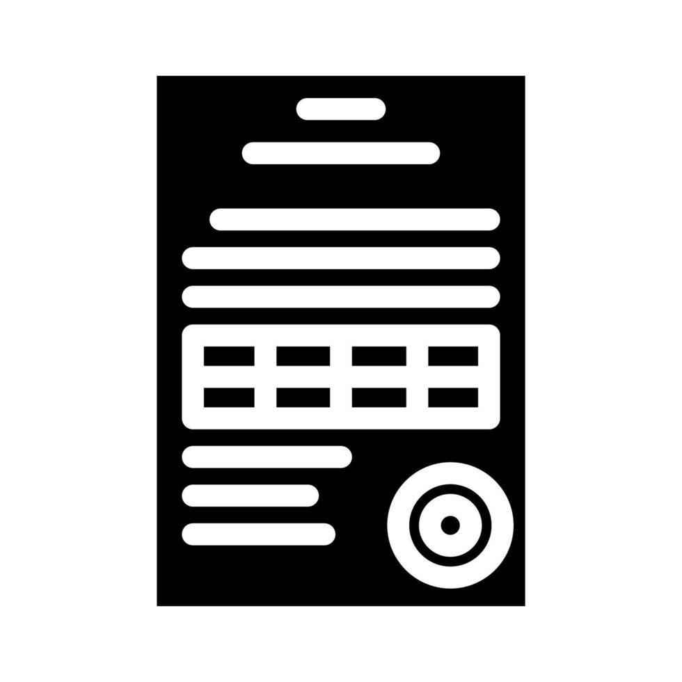 report paper document glyph icon vector illustration