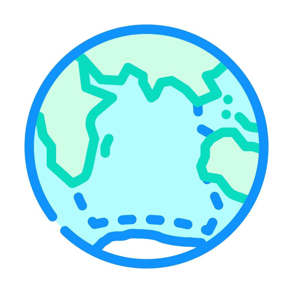 indian ocean map color icon vector illustration
