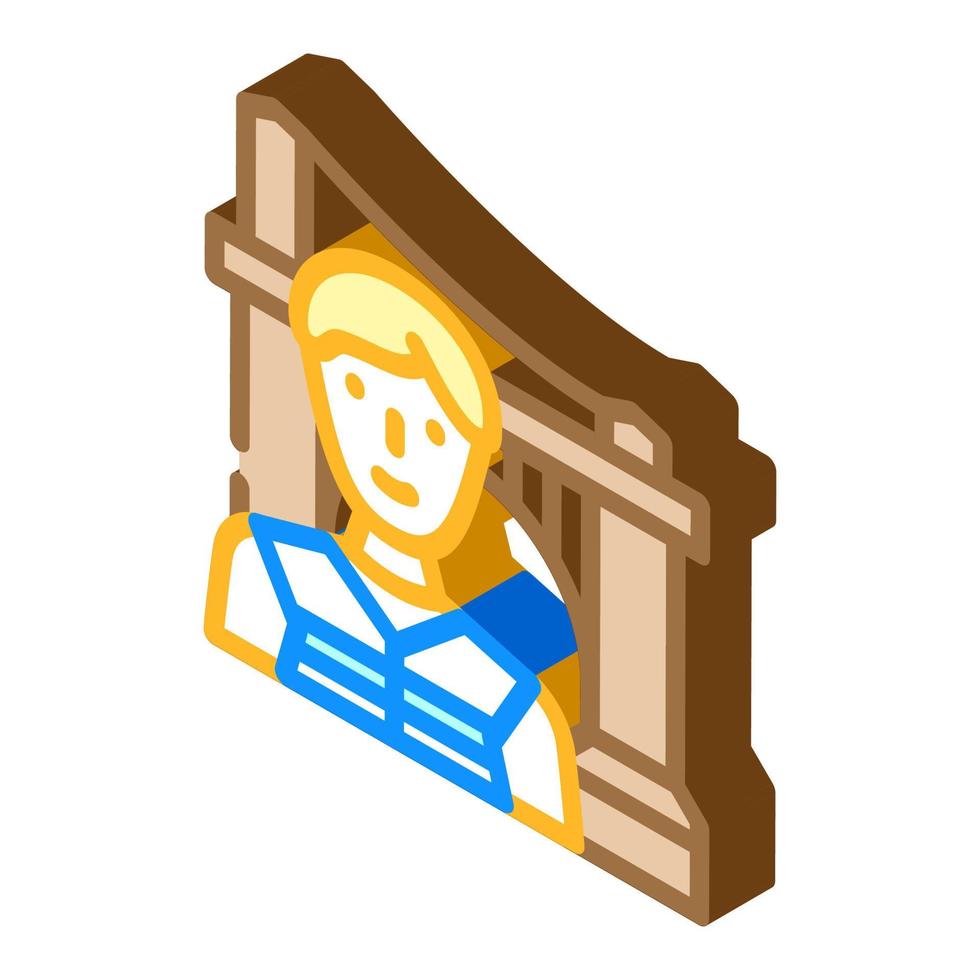 engineer construction isometric icon vector illustration