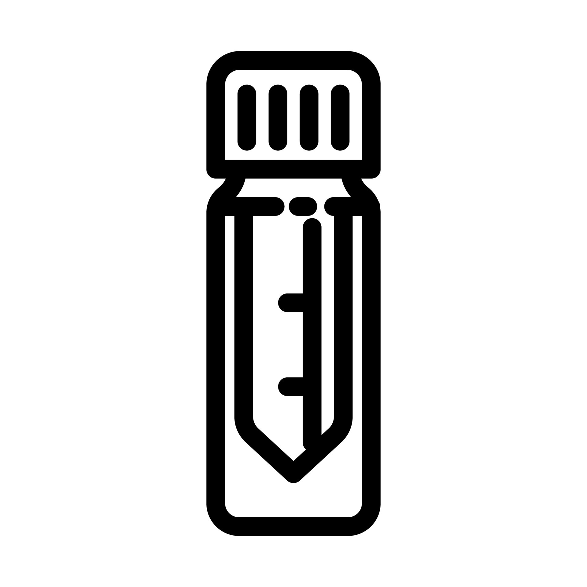 conical vial chemical glassware lab line icon vector illustration