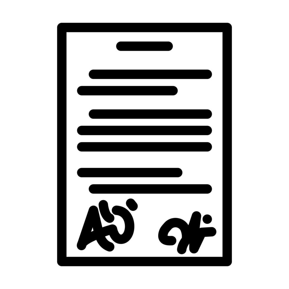contract paper document line icon vector illustration