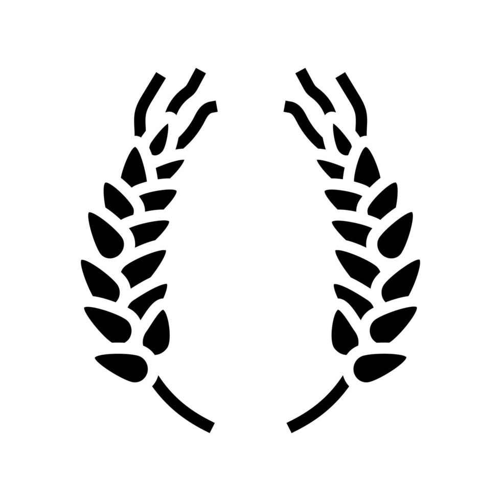 wreath ears of wheat glyph icon vector illustration