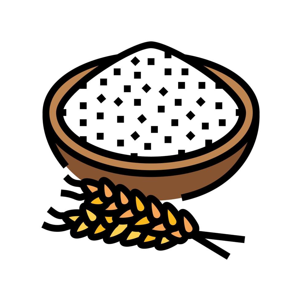 flour wheat plate ears color icon vector illustration
