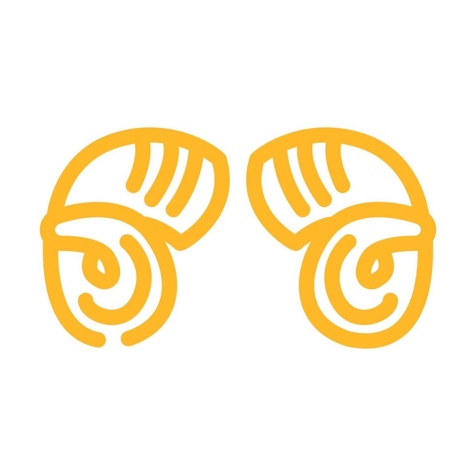 ram horn animal color icon vector illustration