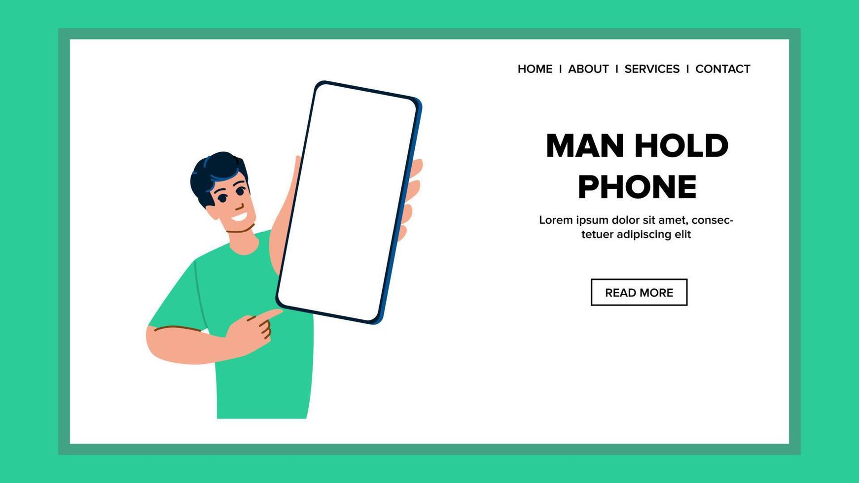 man hold phone vector