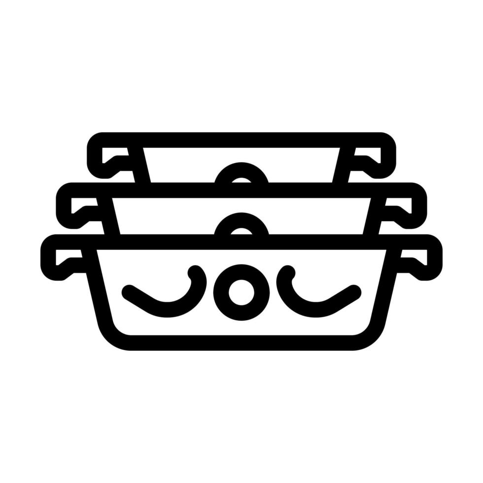 cerámico horneando plato cocina utensilios de cocina línea icono vector ilustración