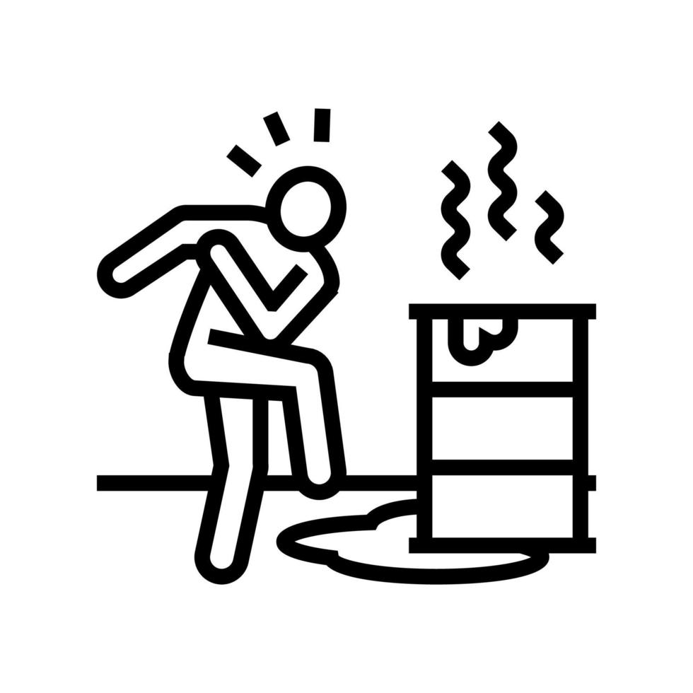 dangerous substance spill man accident line icon vector illustration