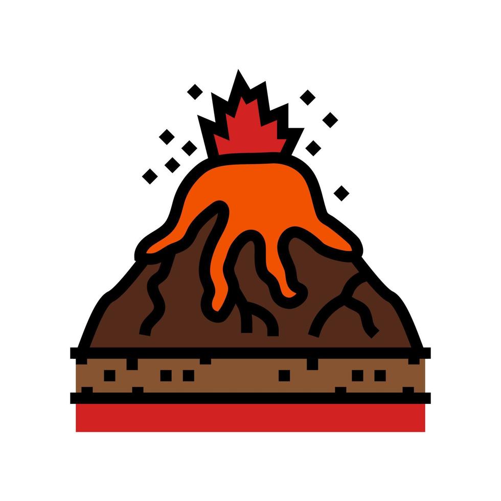 effusive eruption lava color icon vector illustration