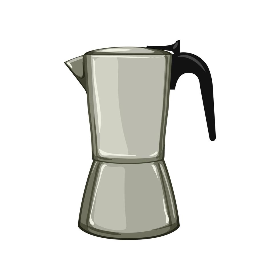 vintage moka pot coffee cartoon vector illustration