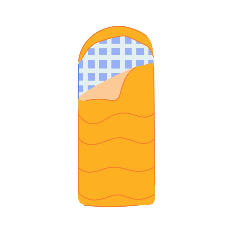 comfortable sleeping bag cartoon vector illustration