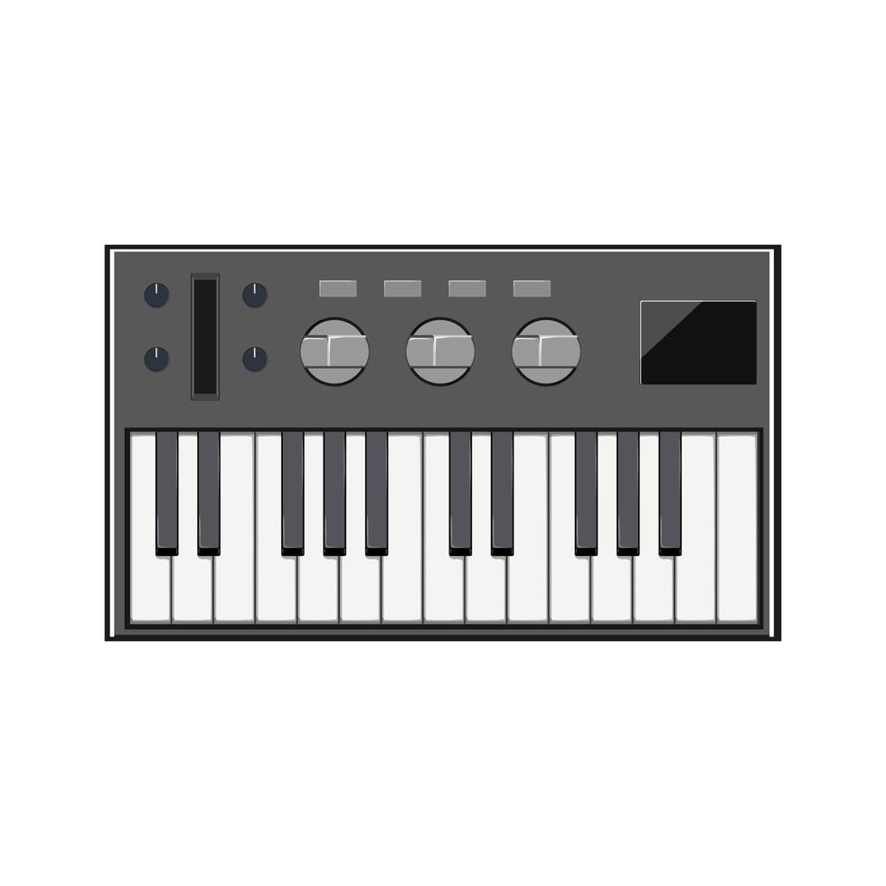 studio synthesizer audio cartoon vector illustration