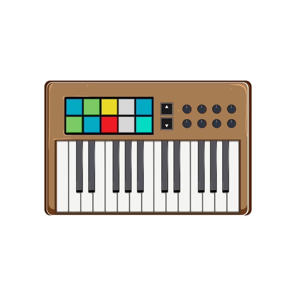 technology synthesizer audio cartoon vector illustration