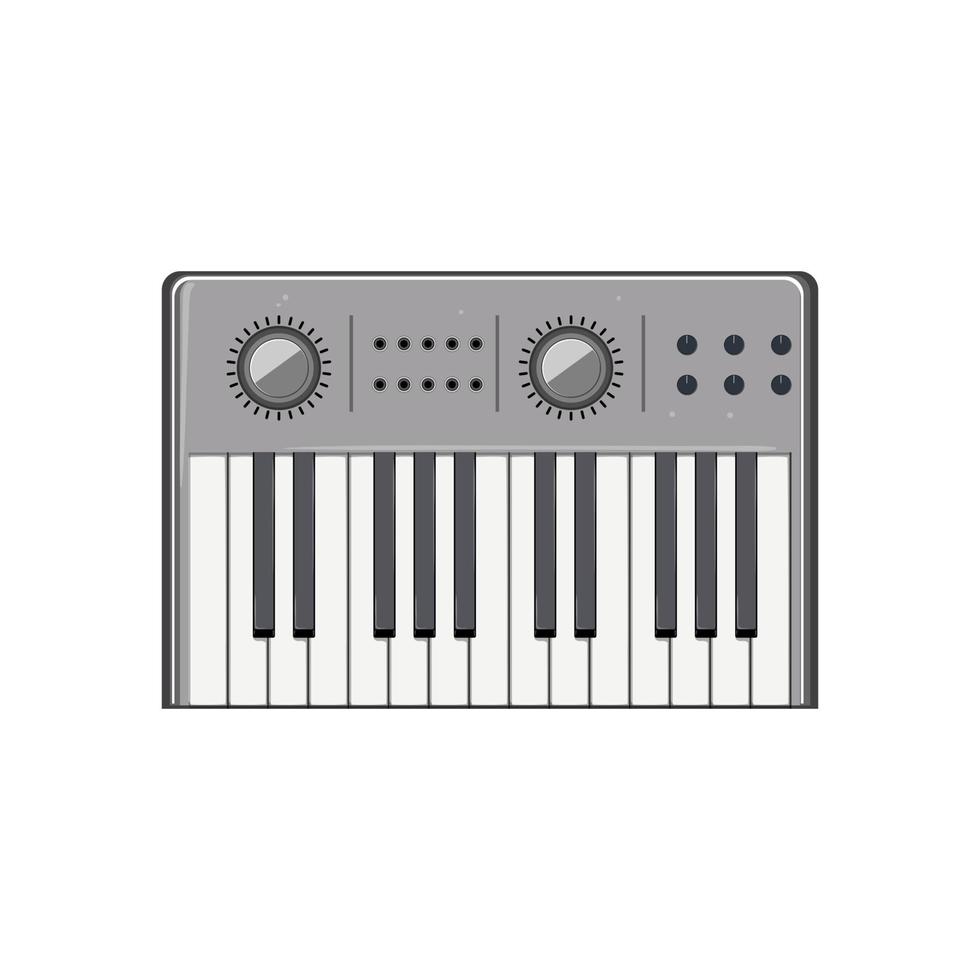 button synthesizer audio cartoon vector illustration