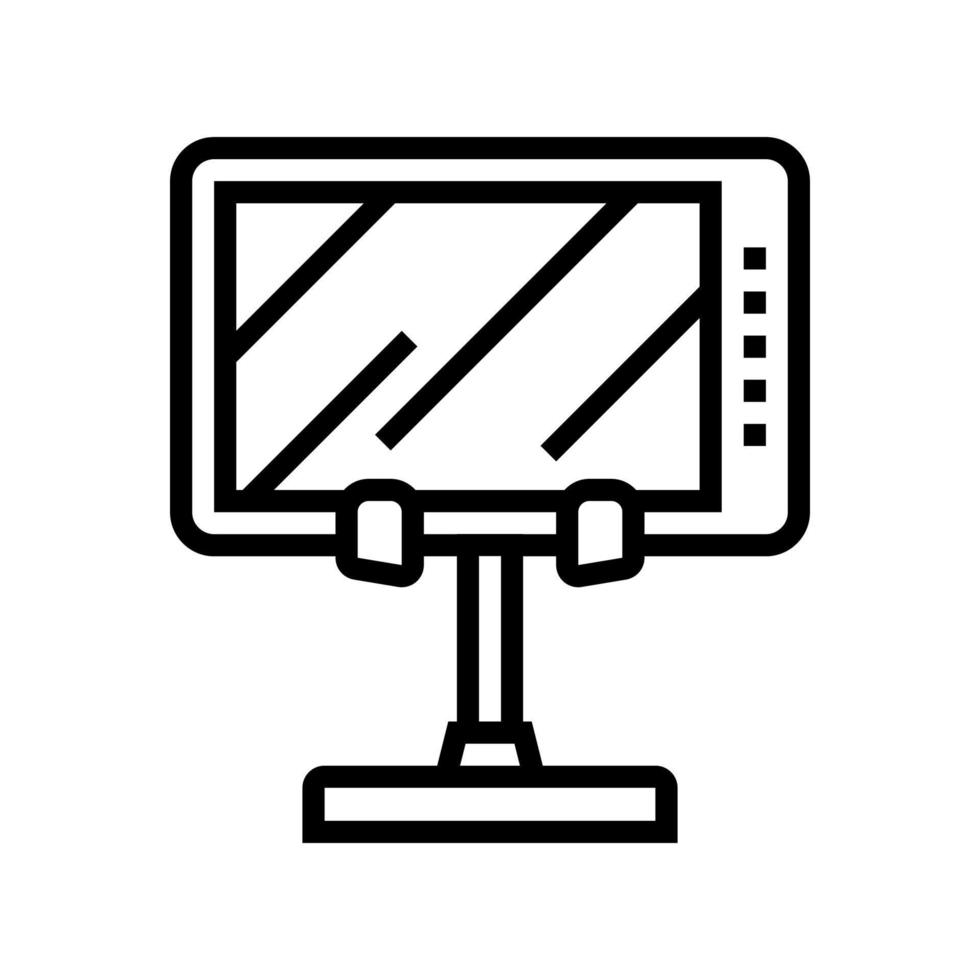 phone stand desk home office line icon vector illustration