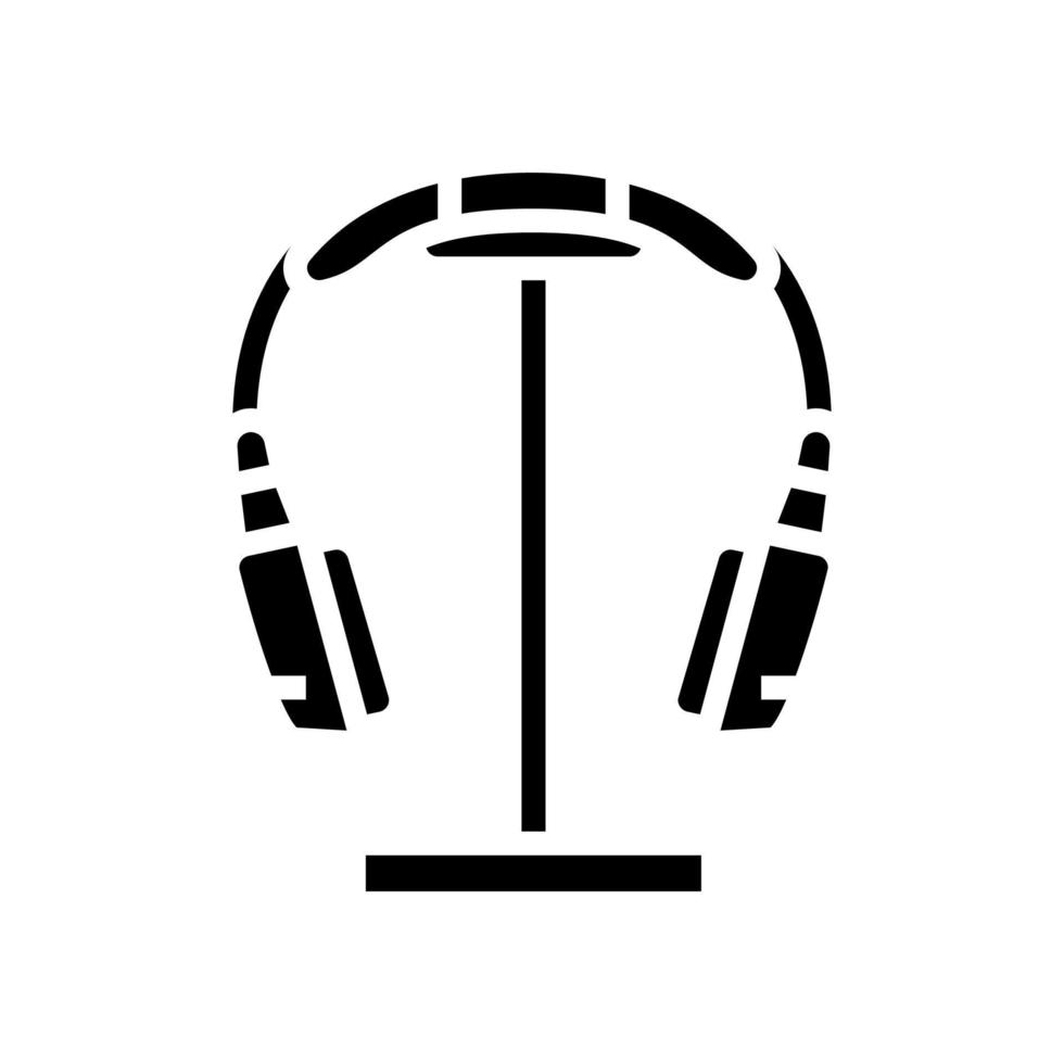 headphone stand home office glyph icon vector illustration