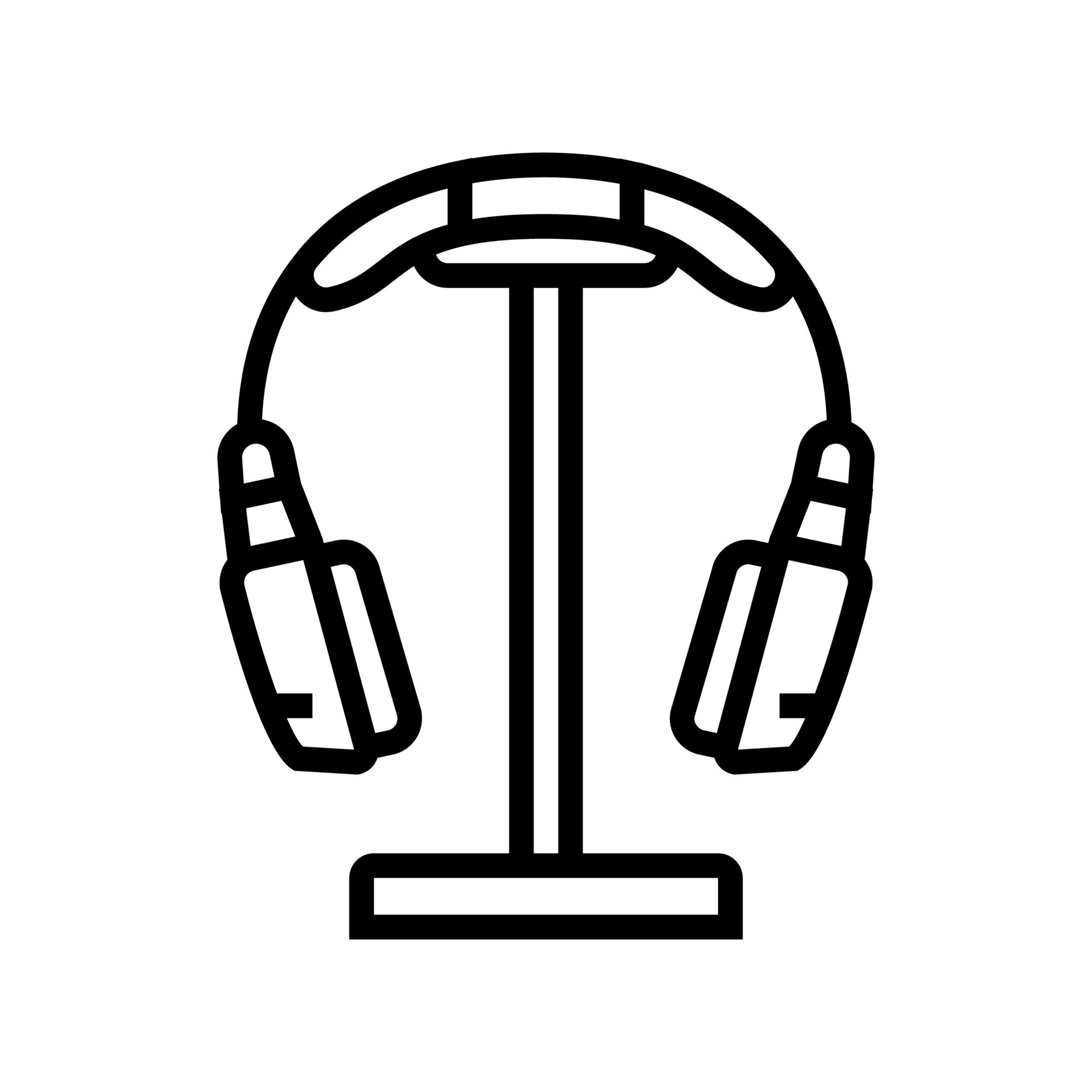 headphone stand home office line icon vector illustration 21754848
