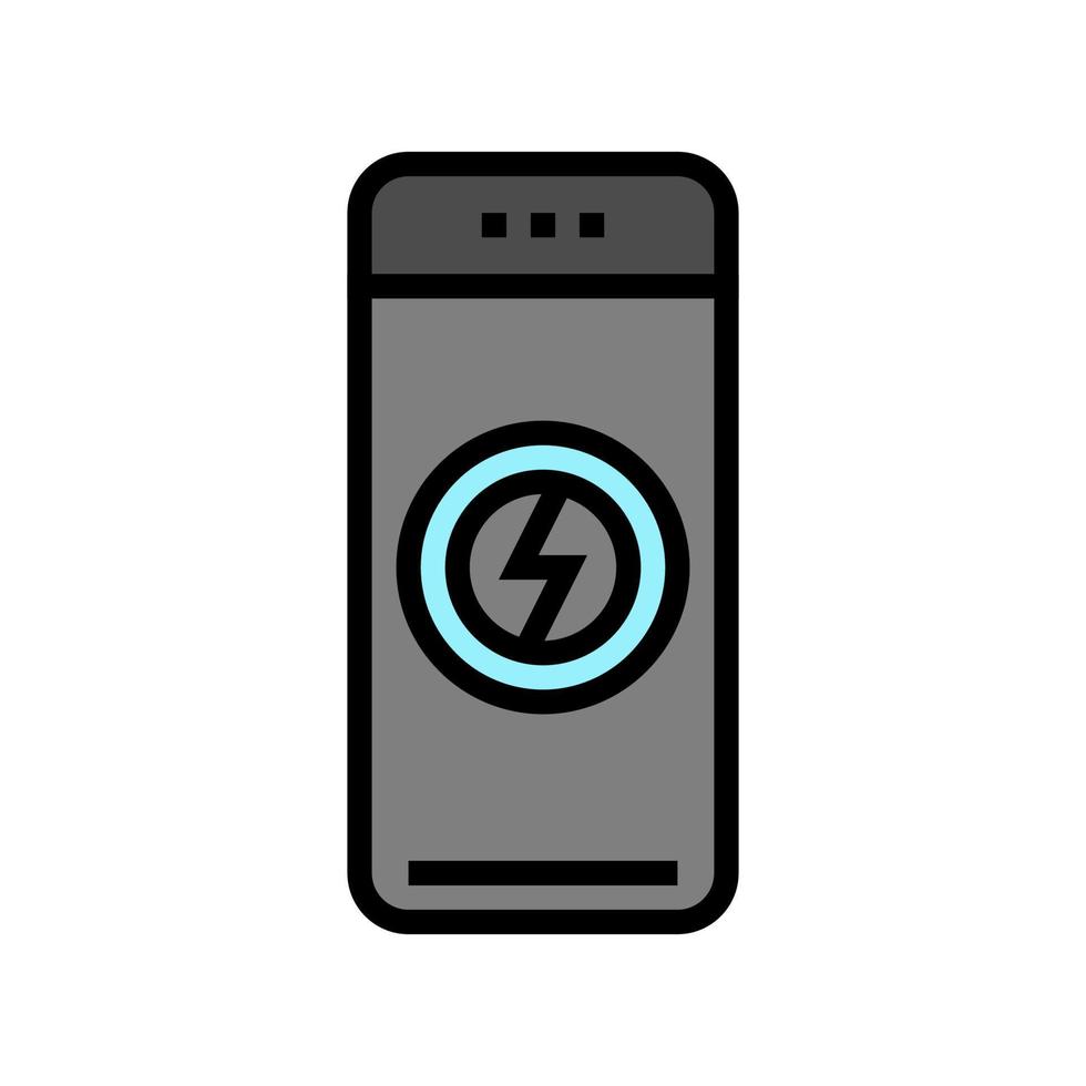 wireless power bank home office color icon vector illustration