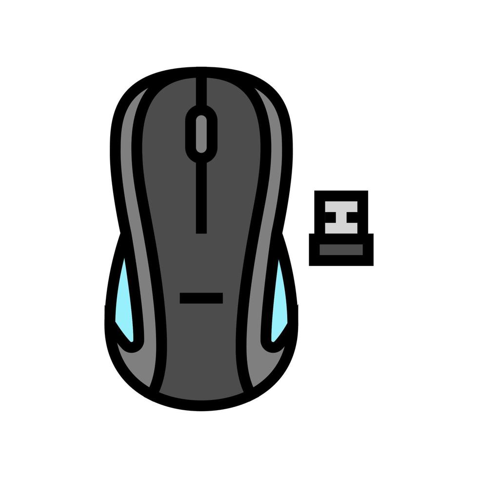 wireless mouse home office color icon vector illustration