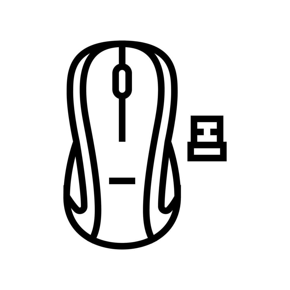 wireless mouse home office line icon vector illustration