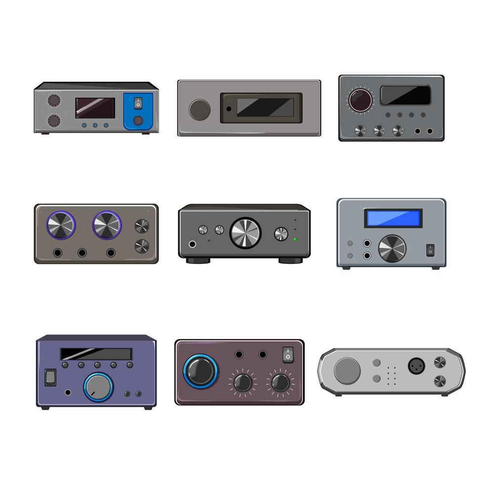 digital amplifier set cartoon vector illustration