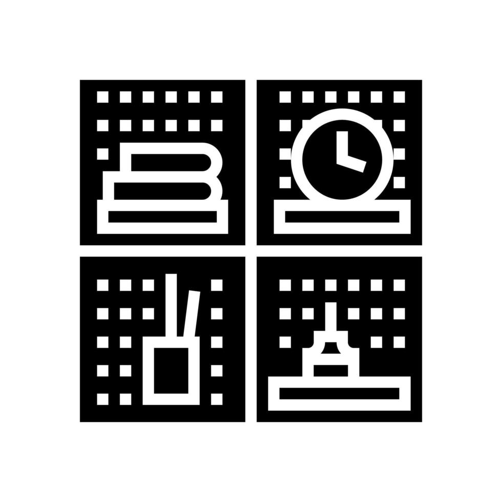 tablero de clavijas niño dormitorio glifo icono vector ilustración