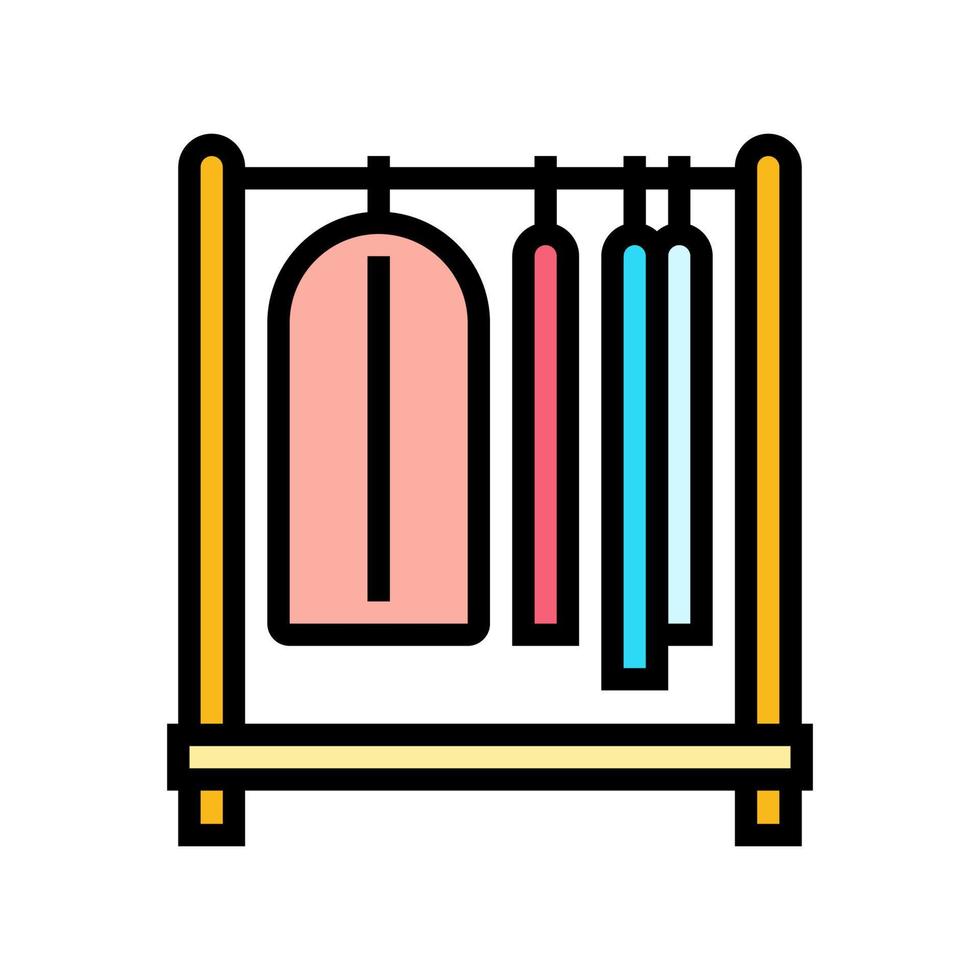 garment rack kid bedroom color icon vector illustration