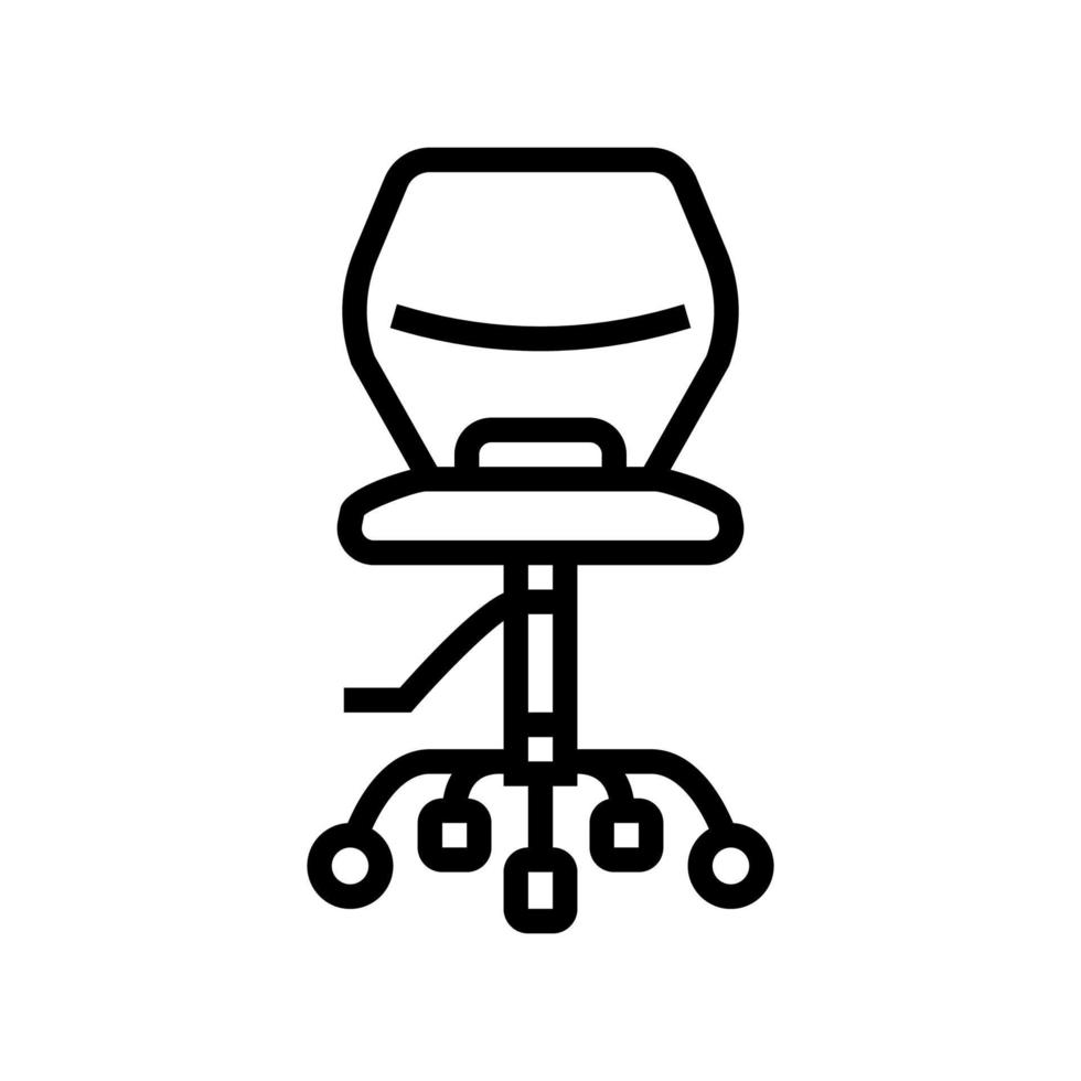 niño oficina silla dormitorio línea icono vector ilustración